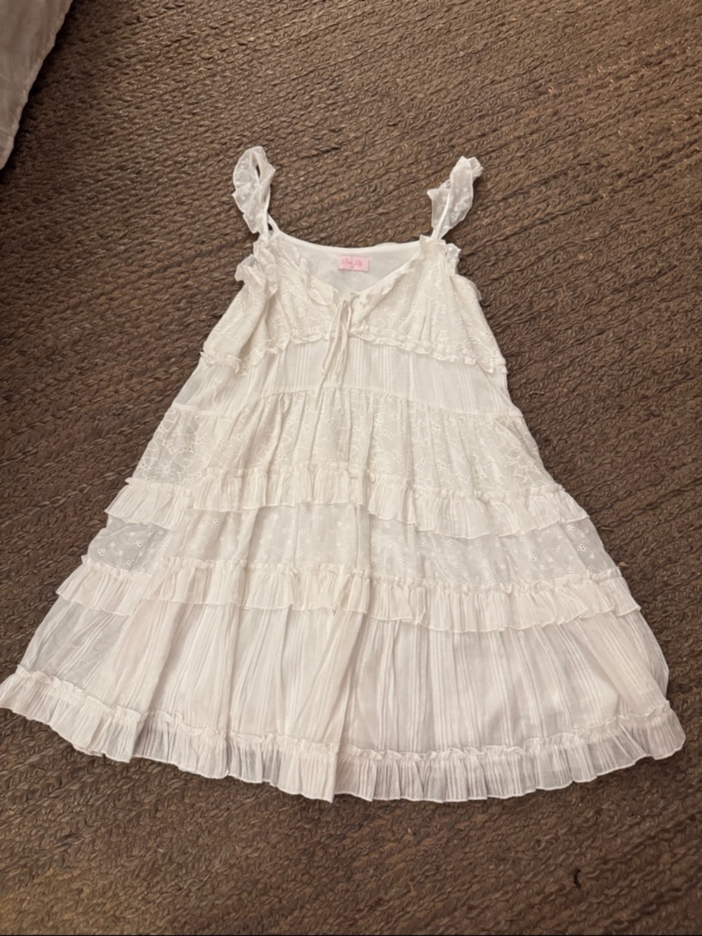 White Ruffled Eyelet Sundress